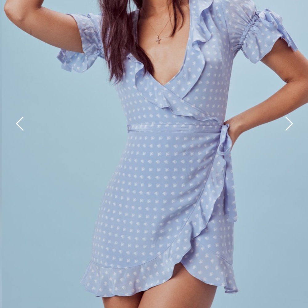 FOR LOVE AND LEMONS SWEETHEART WRAP MINI DRESS